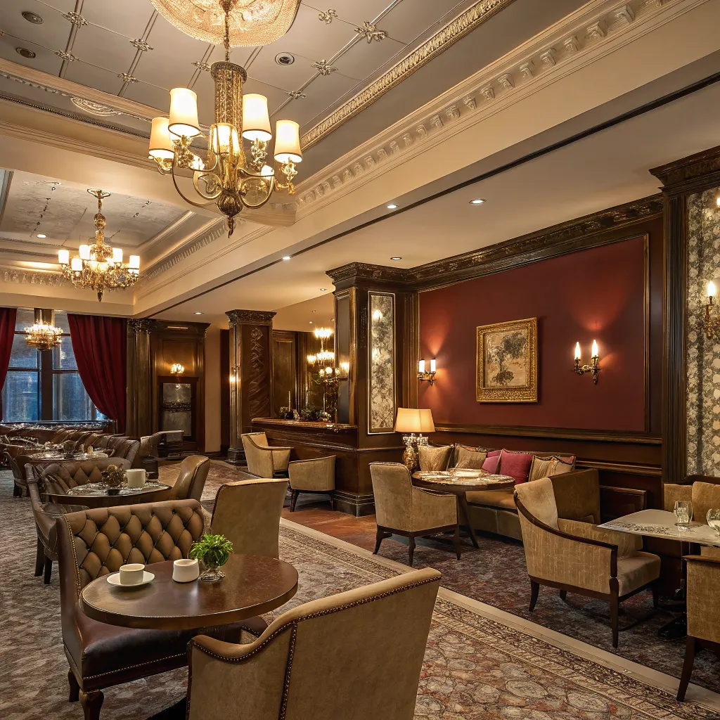 Interior view of YUSTUSA with elegant ambiance